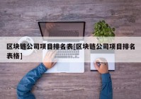 区块链公司项目排名表[区块链公司项目排名表格]