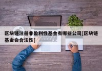 区块链注册非盈利性基金有哪些公司[区块链基金会合法性]